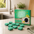 Garbage Disposal Cleaning Blocks on a warm kitchen sink counter
