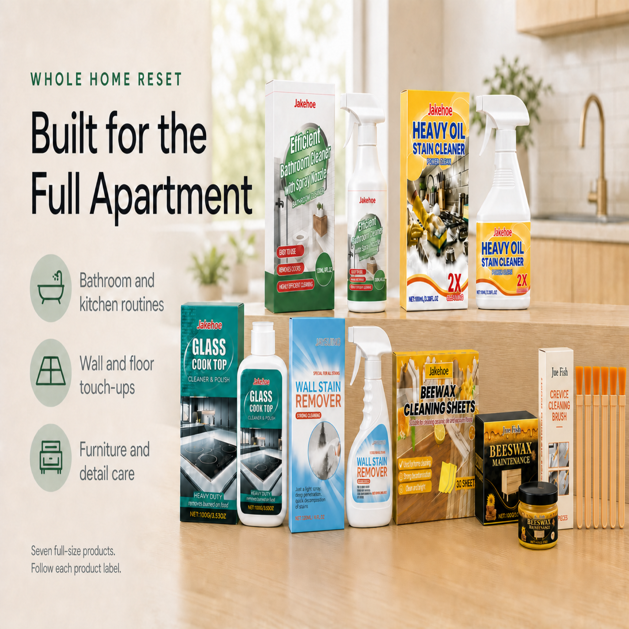 Whole Apartment Reset Bundle for bathroom kitchen wall floor furniture and detail routines