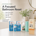 Bathroom Rescue Kit for visible surface stains hard water buildup toilet care and detail edges