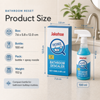 Hard Water Bathroom Descaler product size box 7.6 by 5.8 by 12.0 cm and 100 ml bottle