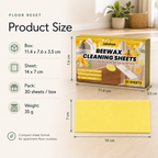 Floor Cleaning Sheets product size box 11.4 by 7.6 by 3.5 cm and sheet 14 by 7 cm