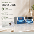 Tile Repair Paste label directed routine clean apply smooth and let cure as directed