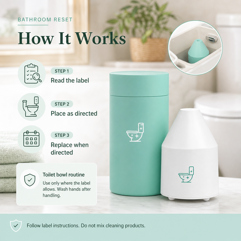 Toilet Bowl Cleaner label-directed routine read label place as directed and replace when directed