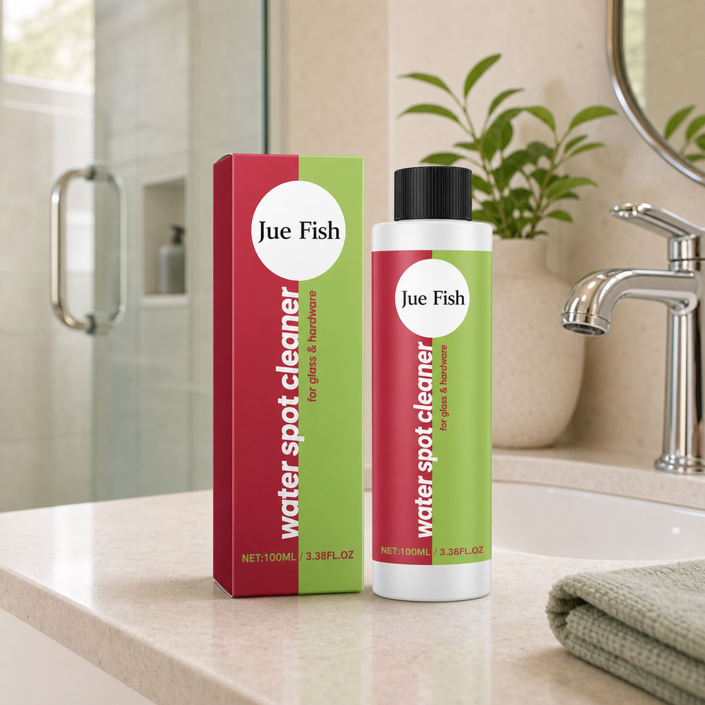 Bathroom Water Spot Remover styled in a clean bathroom vanity area