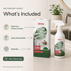 Bathroom Surface Cleaner package with spray nozzle bottle and retail box