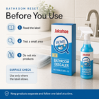 Hard Water Bathroom Descaler safety notes read label test a small area and do not mix products